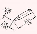 ERSADUR Soldering tip SOLDER SMART, lead-free, 0,8 mm, chisel shaped