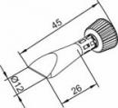 ERSADUR Soldering tip, lead-free, 12 mm, chisel shaped, conical