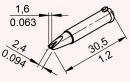 ERSADUR Soldering tip SOLDER SMART, lead-free, 2,4 mm, chisel shaped with 1,6 mm slot