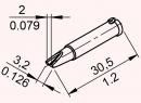 ERSADUR Soldering tip SOLDER SMART, lead-free, 3,2 mm, chisel shaped with 2 mm slot