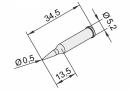 ERSADUR Soldering tip, lead-free, pencil point 0,5mm Ø, extended