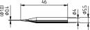 ERSADUR Soldering tip, pencil point, 1.0 mm Ø