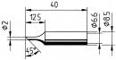 ERSADUR Long-Life lead-free soldering tip, angled face, 2.0 mm Ø