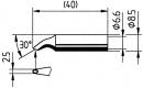 ERSADUR Long-Life soldering tip, SolderWell with concave potion, bent