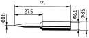 ERSADUR Long-Life soldering tip, Pencil point, extended, 0.8 mm Ø