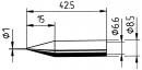 ERSADUR Long-Life lead-free soldering tip, Pencil point, 1.0 mm Ø