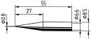 ERSADUR Long-Life lead-free soldering tip, Pencil point, extended, 0.8 mm Ø