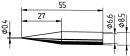 ERSADUR Long-Life lead-free soldering tip, Pencil point, extended, 0.4 mm Ø