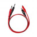 Alligator clip to banana plug, length 600 mm, black and red as a pair