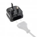 Travel adapter (UK, 2-pin), EU (CEE 7/16) -->Type G (BS 1363)