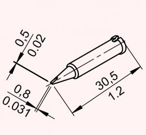 ERSADUR Soldering tip SOLDER SMART, lead-free, 0,8 mm, chisel shaped 