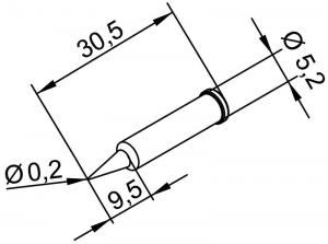 ERSADUR Soldering tip, lead-free, pencil point 0,2mm Ø 