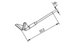 ERSADUR Desoldering tips (pair) lead-free 90° angle, length 20 mm for PLCC 52 