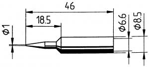 ERSADUR Long-Life soldering tip, Pencil point, 1.0 mm Ø 