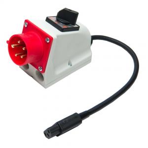 Trifazio 16A (5P) lizdo adapteris į IEC kištuką su perjungikliu testeriams PAT-2, PAT-2E, PAT-80, PAT-85, PAT-86 ir PAT-820 