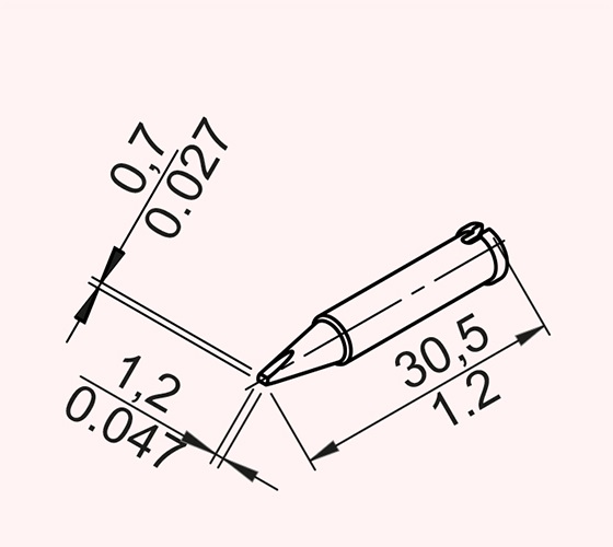 ERSADUR Soldering tip SOLDER SMART, lead-free, 1,2 mm, chisel shaped 