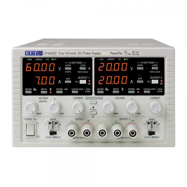 840W Dviejų kanalų DC maitinimo šaltinis PowerFlex arba 60V, 7A, arba 20V, 20A 