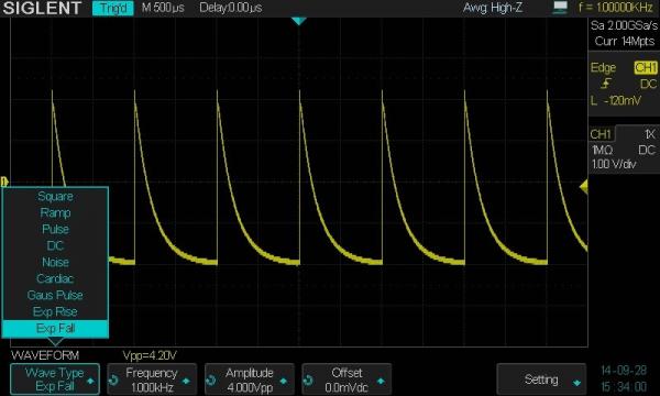 25MHz laisvos formos generatoriaus programinė įranga, SDS2000X-E osciloskopų parinktis 