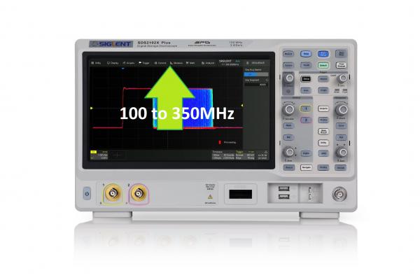 SDS2102X Plus osciloskopų dažnio praplėtimo nuo 100MHz iki 350MHz licenzijos aktyvavimo kodas 