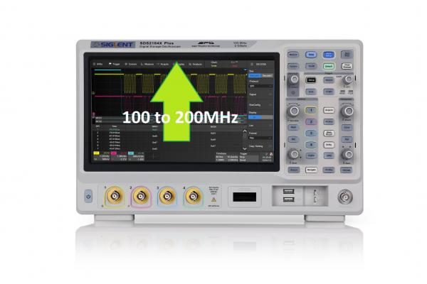 SDS2104X Plus osciloskopų dažnio praplėtimo nuo 100MHz iki 200MHz licenzijos aktyvavimo kodas 