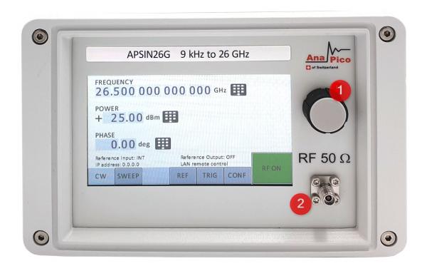 APSIN12G, APSIN20G ir APSIN26G generatorių 9kHz darbinio dažnio žemutinė riba 