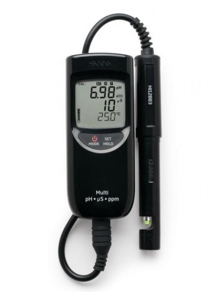 pH, elektrinio laidumo (EC), bendrų ištirpusių medžiagų (TDS) ir temperatūros (T) nešiojamas matuoklis 