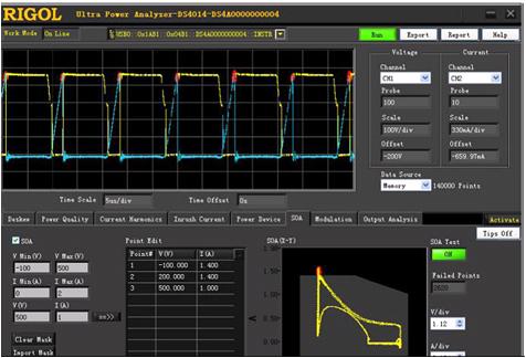Galios analizės su DS2, DS4, & MSO4 osciloskopais programinė įranga UltraPower Analyzer. 
