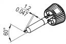 ERSADUR soldering tip, angled face 2,4 mm Ø with 1,2 mm slot